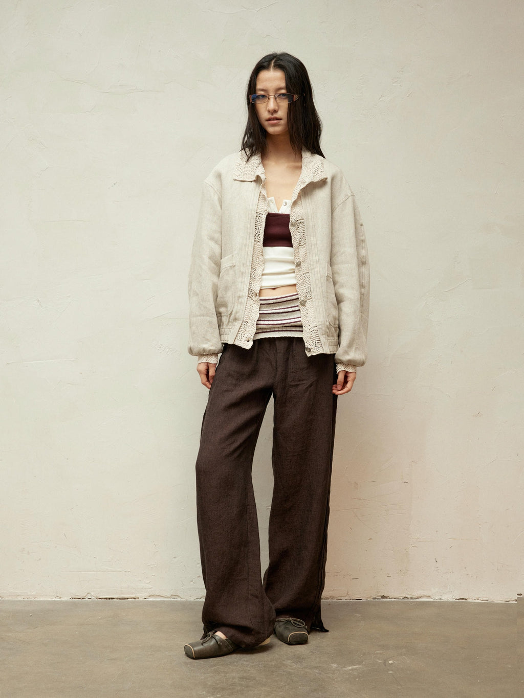 Wool Jacquard Double-Breasted Jacket