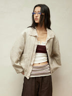 Wool Jacquard Double-Breasted Jacket