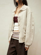 Wool Jacquard Double-Breasted Jacket