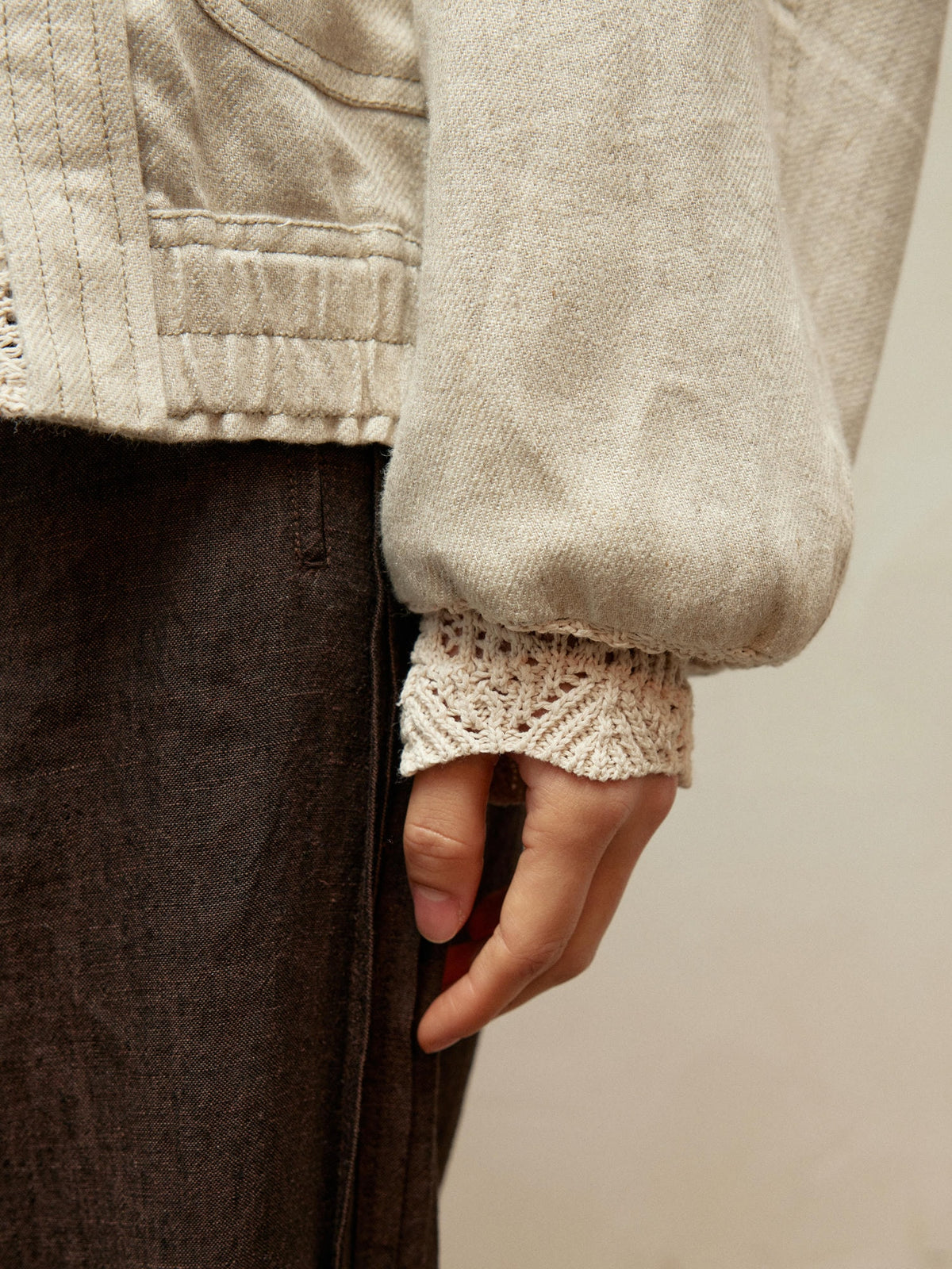 Wool Jacquard Double-Breasted Jacket