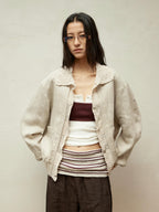 Wool Jacquard Double-Breasted Jacket